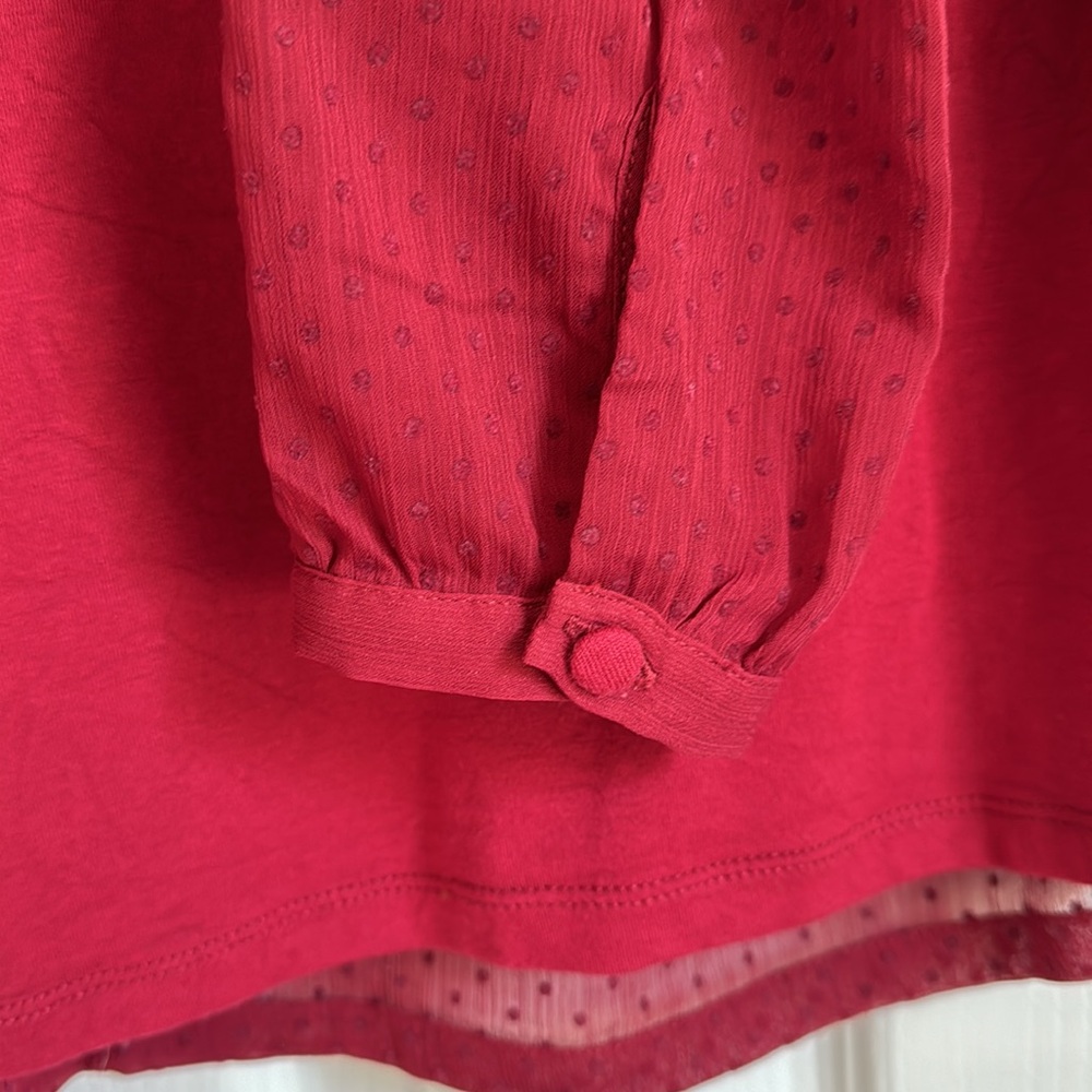 Boden Eve Flocked Long Sleeved Top Size 6 - Picture 10 of 12